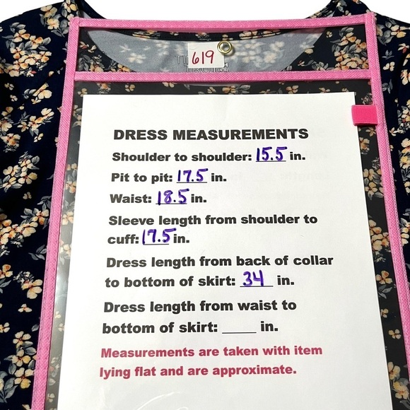 NWT Navy Blue Floral Knit Swing Dress with Pockets Size Small (4-6) - Picture 8 of 9